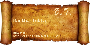 Bartha Tekla névjegykártya